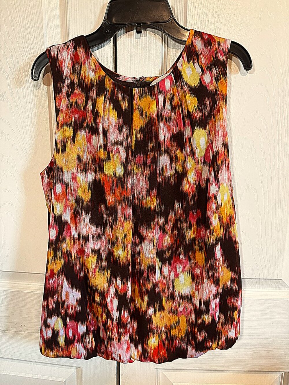 Liz Claiborne Womens Sleeveless Tank Blouse Sz S Elastic Hem Vibrant Colors